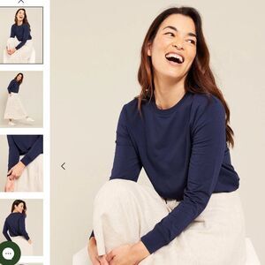 Boody Long sleeve Everyday Bamboo crew tee Shirt Navy Blue
